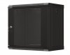 Lanberg Szafa instalacyjna rack wisząca 19 540x350 czarna drzwi przeszklone ( flat pack)